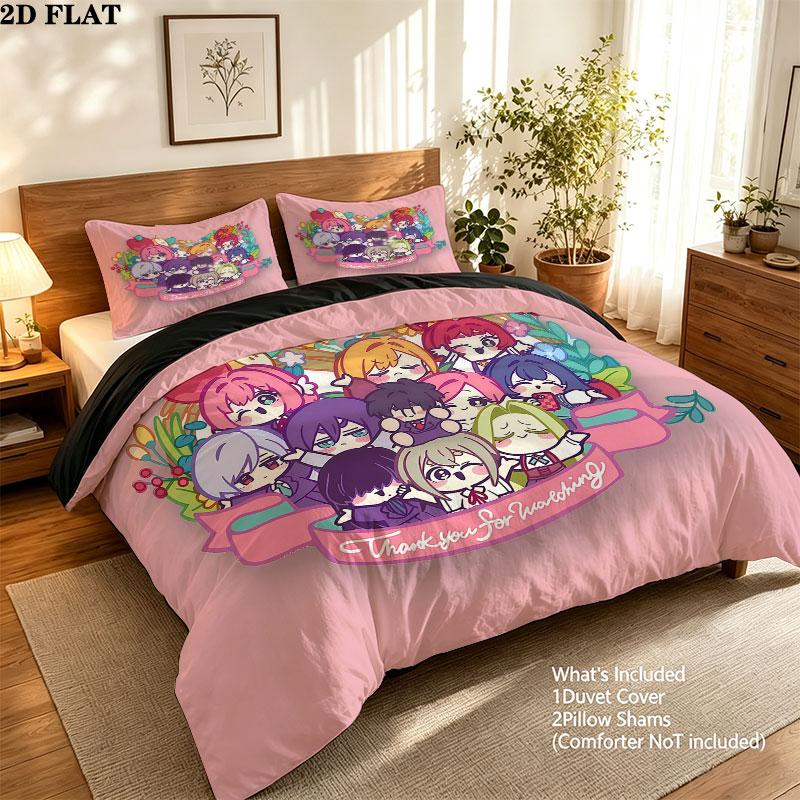 The Girlfriends Really Love Pattern Bedding Quilt Set Quilt Cover Pillowcase Home Birthday Gift(1 * duvet cover + 2 * pillowcase, without core)