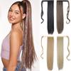 Women 22Inch Twinkle Long Straight Ponytail Hair Extensions Synthetic Fiber Hair Wrap Around Ponytail for Women