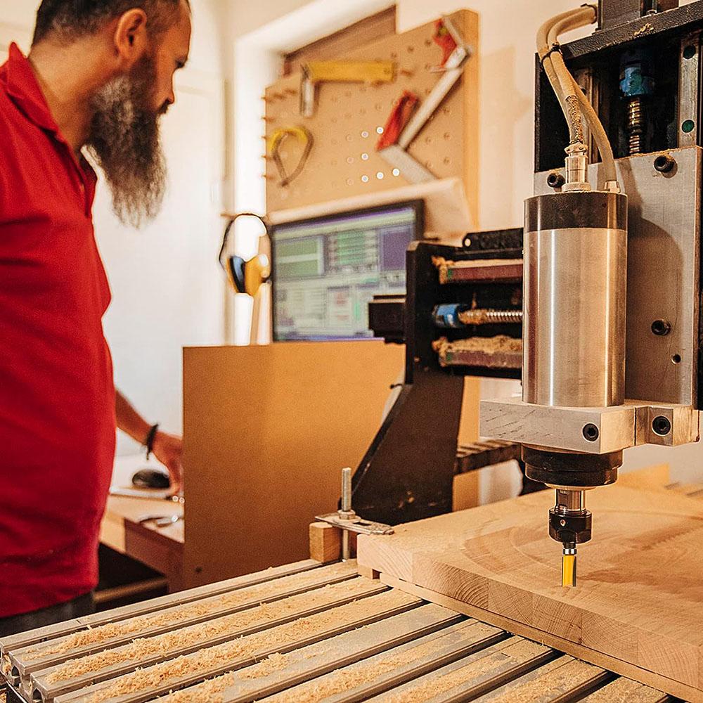 Набор из 4 фрез с верхним подшипником и хвостовиком 1/4'' для заподлицо из карбида вольфрама