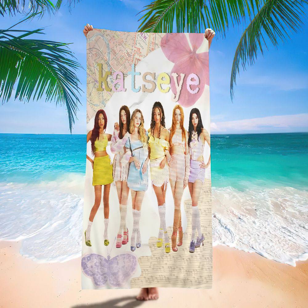 Group K-Katseye K-Pop Microfiber Blanket Quick Drying Beach Towels Oversized Printing Super Absorbent Pool Towel Blanket