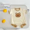 INS Style Summer Infant Bear Romper Unisex Short-Sleeve Snap-Crotch Bodysuit