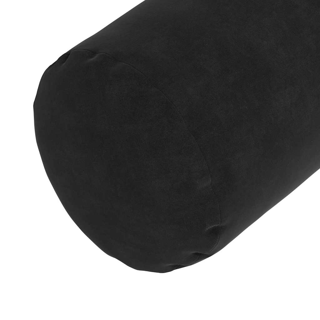 Bolster Cushions 2 Pieces Black Ø 15 x 40 cm Cord Fabric