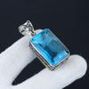 Dainty Blue Topaz Gemstone Silver Pendant In 925 Sterling Silver- Handmade Design, Everyday Wear Jewelry, Unique Pendant Party Wear Gift