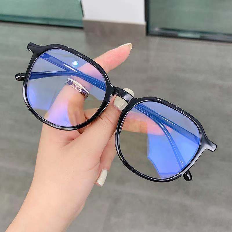 Color-Changing Myopia Finished Product, Female Tide Plain Face Large Frame Glasses Tide Live Broadcast Big Face Thin Glasses Frame Artifact Degree