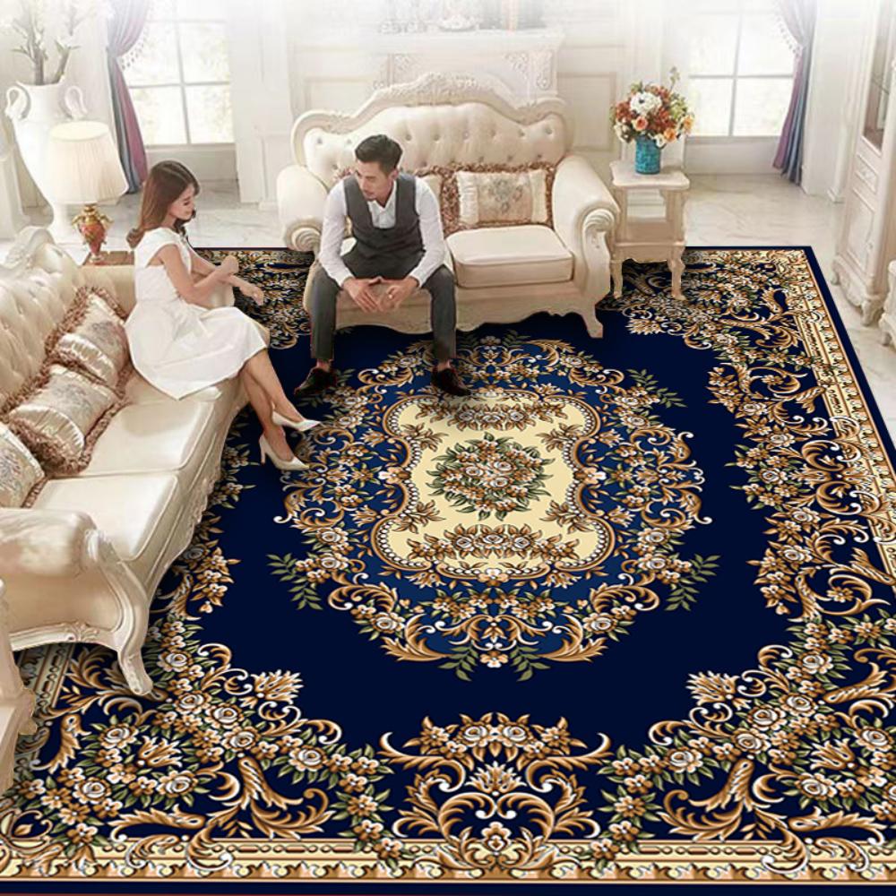 Роскошный персидский ковер с красным и синим принтом для декора гостиной, коврик под диван, прикроватный мягкий коврик, кухонный коврик для стола, нескользящий коврик для пола, коврик для прихожей