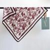 1116 new spring fashion versatile silk scarf female plant flower small square scarf foreign style shawl velvet feel scarf