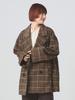 Женское клетчатое полупальто Ray Beams с отворотами, двубортное, из ворсистой ткани, коричневое 0