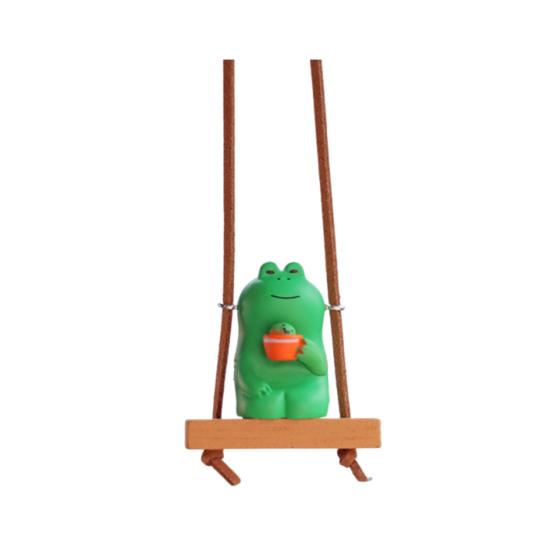 Подвесное украшение, очаровательное украшение в виде мультяшной лягушки со шнурком, легкое вешание, украшение для зеркала заднего вида, подвеска для салона автомобиля