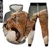 Autumn Casual Tracksuit Sets Women Animal Lion Anime 3D Printing Hoodies+Trousers Plus Size Men Streetwear 2Pcs Suit Outfit S-6XL