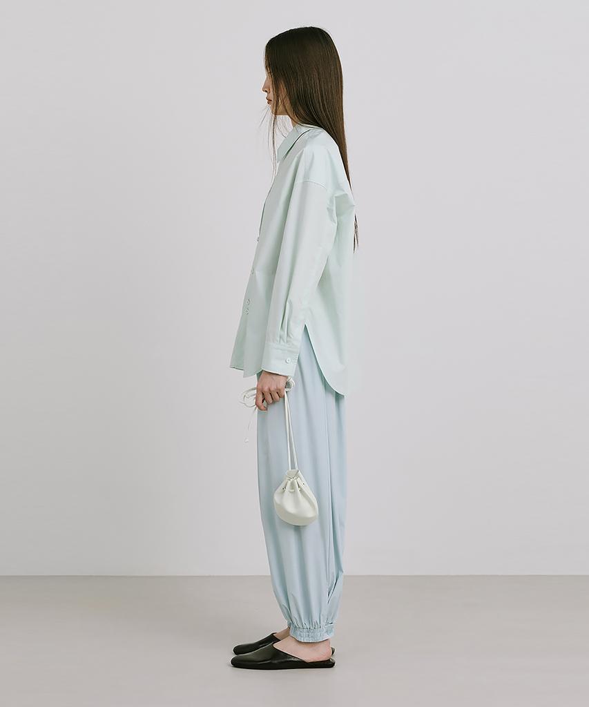 WNDERKAMMER Shirred Moon Jar Pants_Light Blue