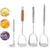 Stainless Steel Potato Masher Kitchen Avocado Tomato Fruit Vegetable Smasher Heavy Duty Fruit Puree Utensil for Cooking