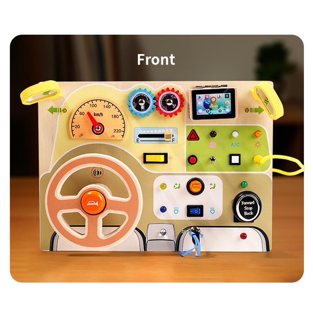 Busy Board For Kids Simulated Circuit Toys With LED Light Switch Scientific Educational Wooden Toys Gifts For Boys Girls