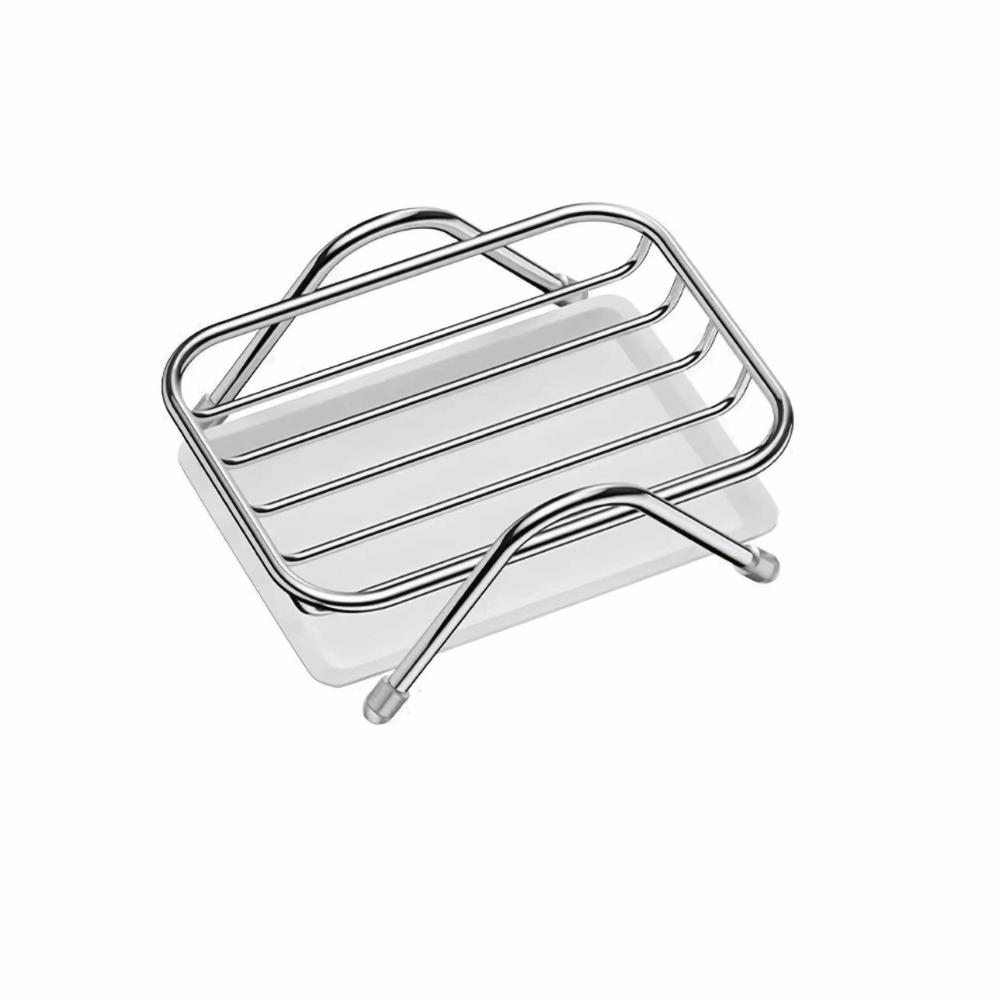 Multifunctional Stainless Steel Soap Rack Self Draining Bathroom Storage Rack  Bathroom Use