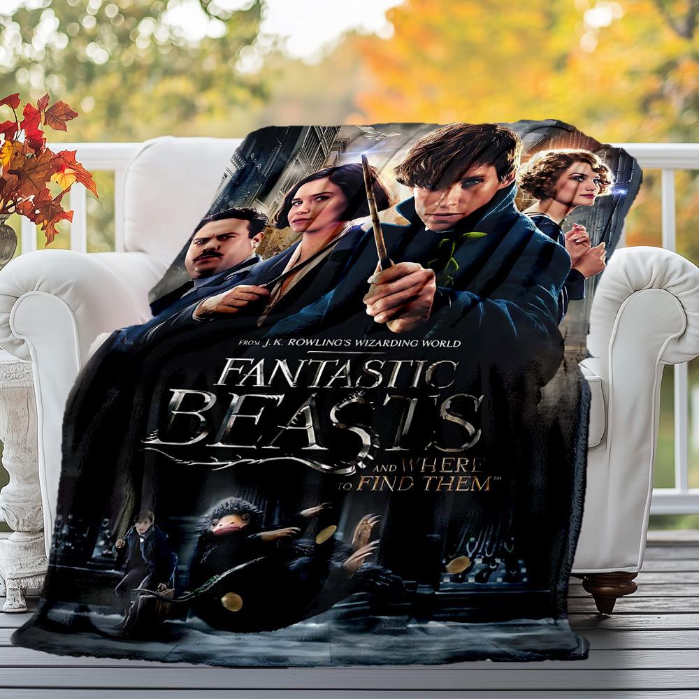 1pc fantastic beastsOutdoor Flannel Blanket Soft Plush Decor for Picnics, camping,Bedroom, Playroom, or Lunch Breakn1177A