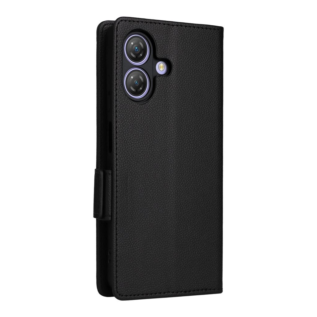 Чехол для Ulefone Note 21 с ремешком на запястье, текстура личи, кошелек из ПУ кожи, чехол для телефона