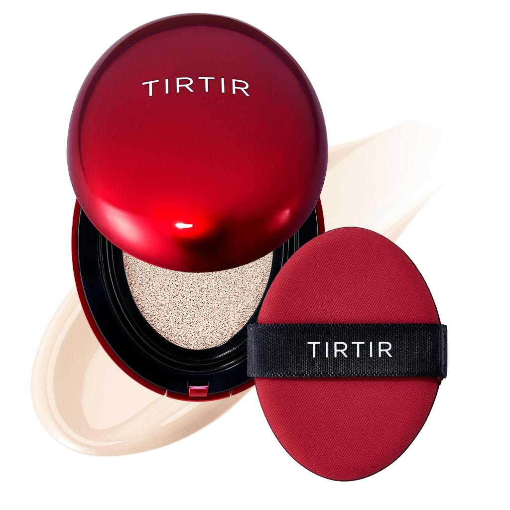 Тональный кушон TIRTIR Mask Fit Red Cushion, Полное покрытие, Подстраивается под кожу, Сатиновое сияние, Корейский кушон #10C SHELL, 4.5 г
