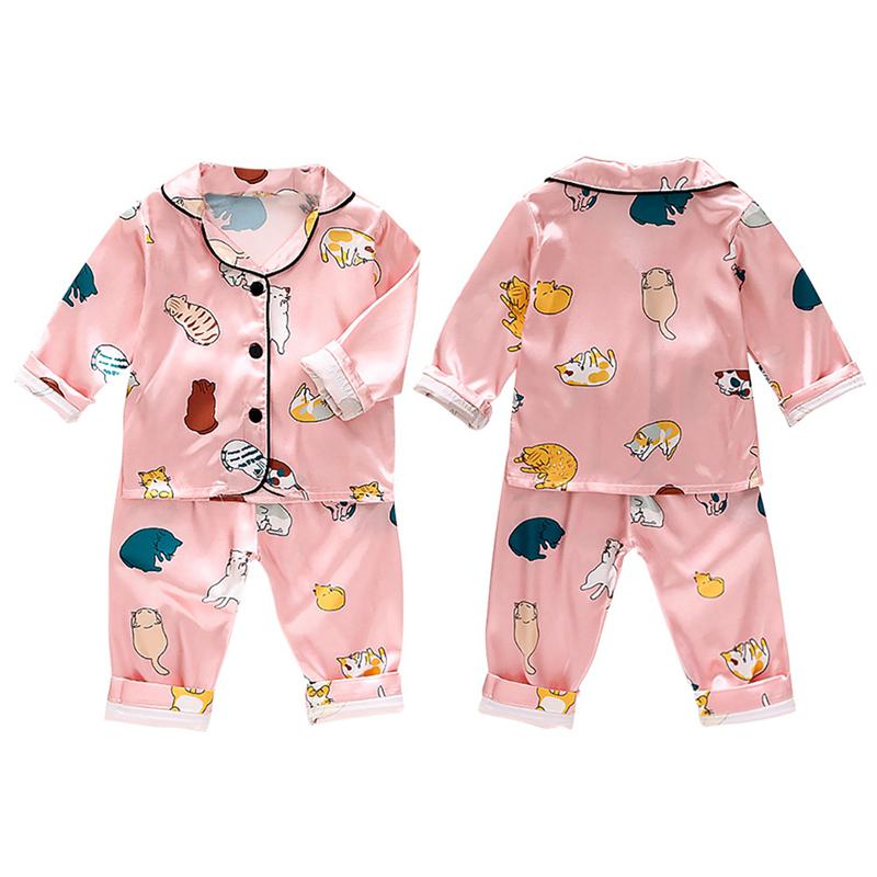 Пижамы с длинными рукавами и длинными рукавами для маленьких мальчиков и девочек + длинная пижама для сна