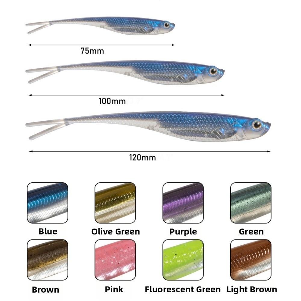 5pcs Pack Soft Silicone Lures 3.9g Weight Artificial Fishing Bait  For Bass Fishing