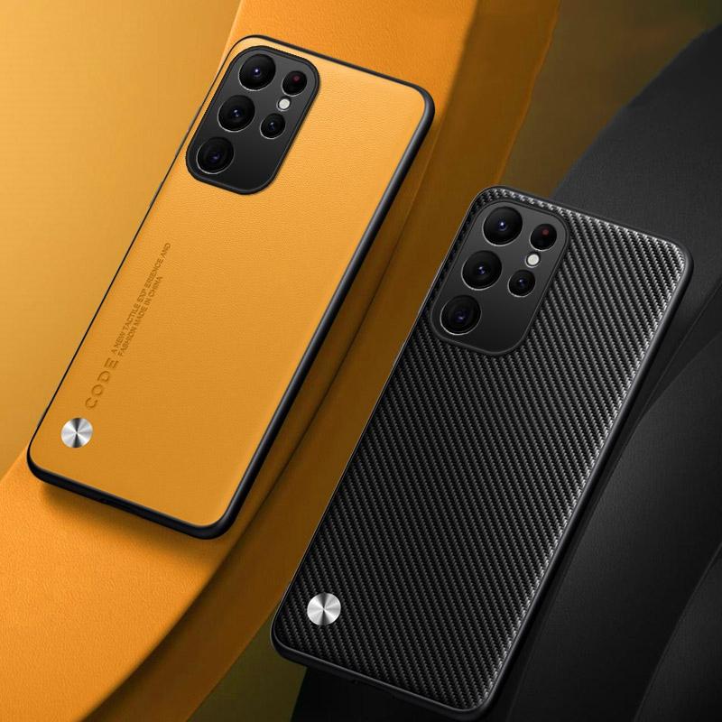 Роскошный чехол из искусственной кожи для Samsung Galaxy S24 Ultra 5G, задняя крышка из ТПУ-силикона, полная защита для телефона Samsung S24 Ultra