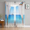 Bali Scenery Ocean Vacation Curtain For Living Room Transparent Tulle Curtains Window Sheer For The Bedroom Accessories Decor