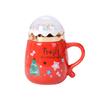 Рождественский набор кружек с крышкой и ложкой, рождественский подарочный набор, керамическая мультяшная пара, Санта-Клаус, чашка для молока и какао для домашнего офиса