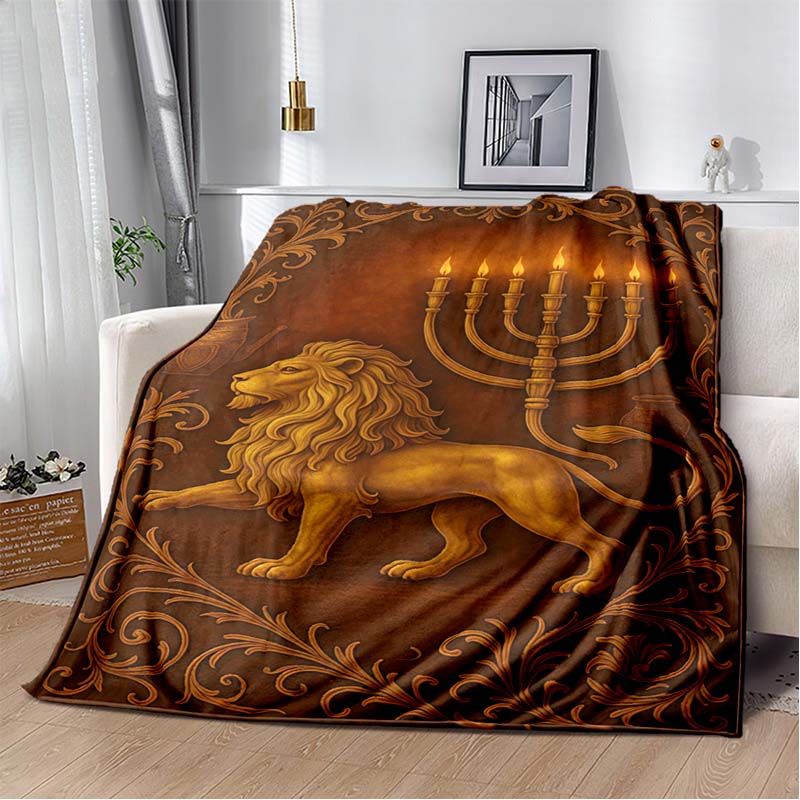 Mosque Crescent Moon Vintage Golden Floral Arch Black Print Soft Flannel Throw Blanket Sofa Bed Islamic Religious Warm Decor Cover
