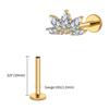 ASTM F136 Titanium 16G Marquise Lotus CZ Flower Flat Back Stud Labret Tragus Helix Cartilage Conch Earring Piercing