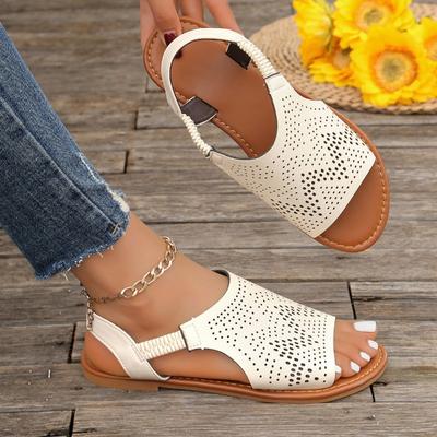 Модные сандалии Sapatos Femininos Peep Toe Flat Sandals 2024 Лето Новые Ретро Натуральная Кожа Удобная Мягкая Подошва Универсальная Женская Обувь