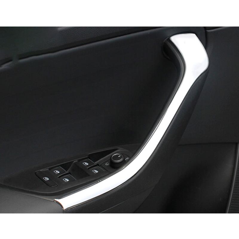Molding Door Window Glass Inner Panel For Skoda Kodiaq 2017 2018 Armrest Lift Switch Button Trim Frame 4pcs