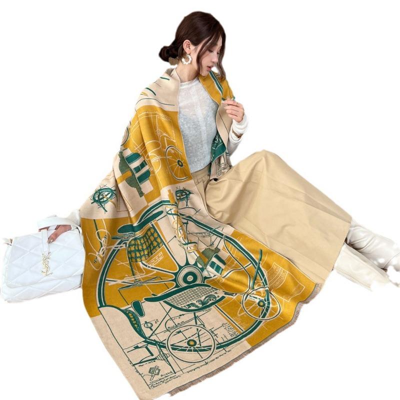 Versatile Thickened Scarf Women's Autumn and Winter New Galaxy Dreaming Jacquard Shawl Premium Sense External Warm Scarf