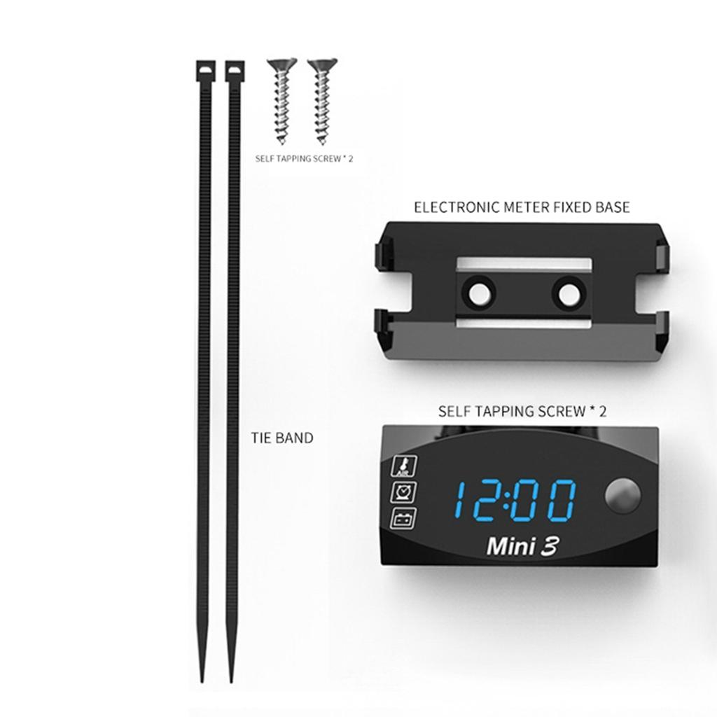 Мотоциклетный DC 10 14V 3 в 1 цифровой часы + термометр + вольтметр тестер индикатор заряда батареи для автомобиля лодки морской