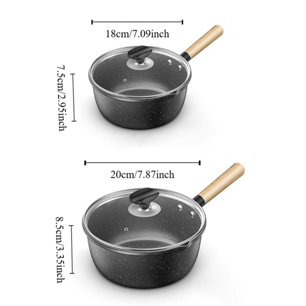 Японская кастрюля с деревянной ручкой, антипригарная, для супа, домашняя, для лапши, для общежития