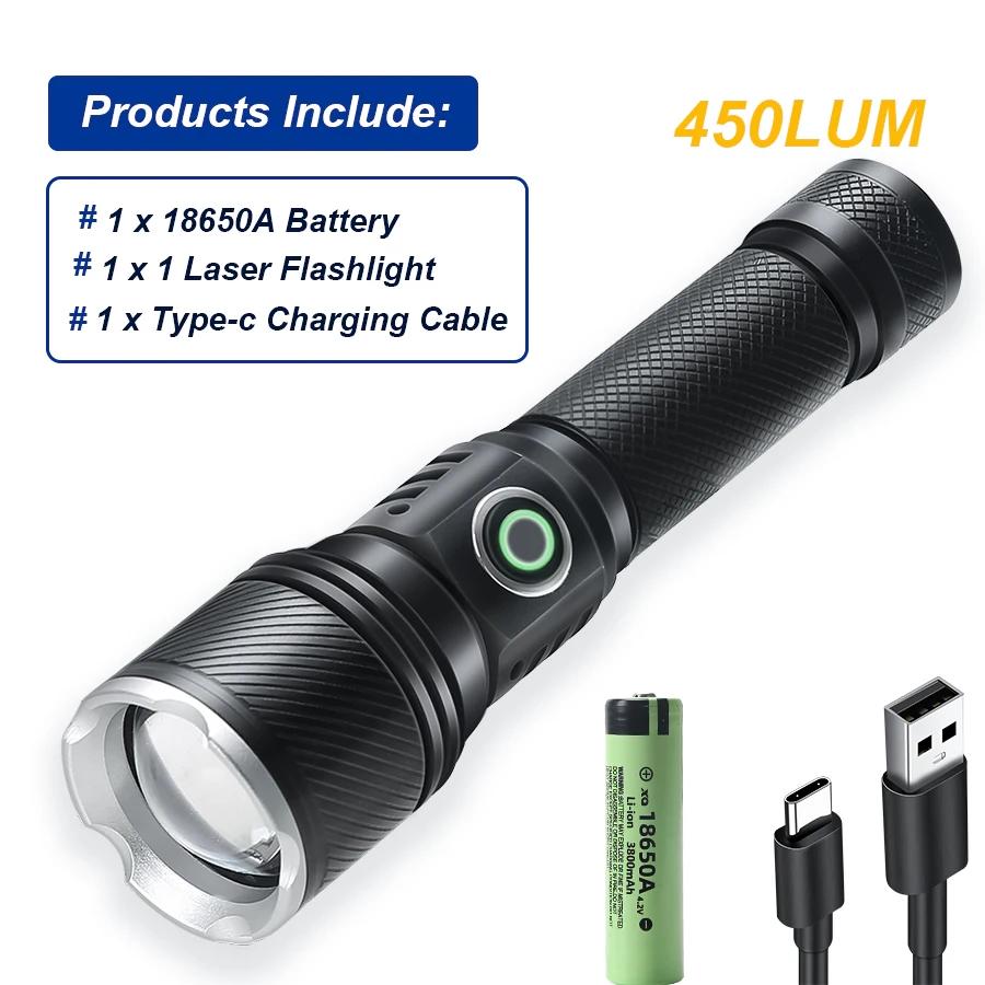 Most Powerful 500W Flashlight Ultra Bright Long Shot Torch Rechargeable LED Zoom Flashlight Outdoor Emergency Camping Torch