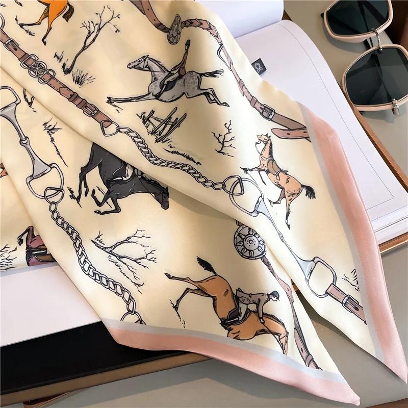 Long Neckerchief Skinny Hair Bands Women Silk Scarfs Fashion Headbands Bag Scarves Print Hairband Neck Scarf For Ladies 14x147cm