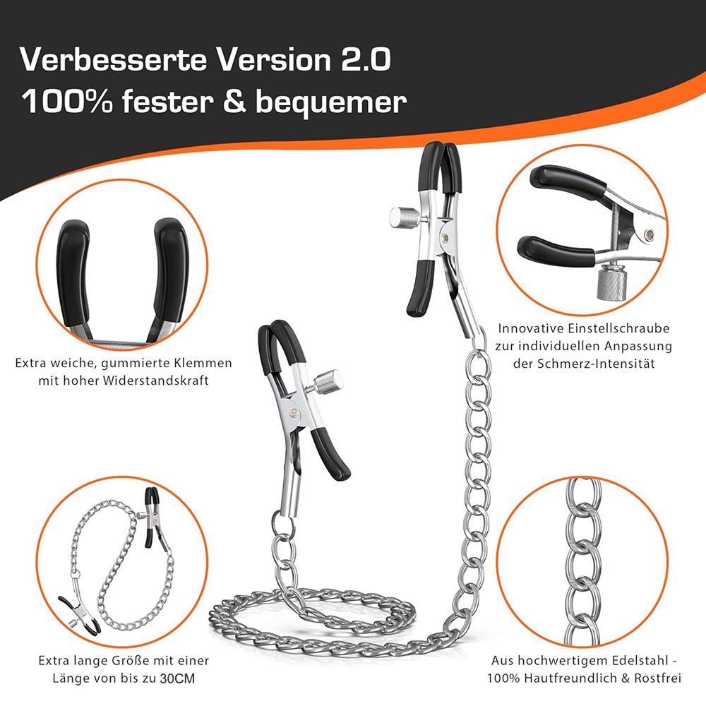 Adjustable Double-Head Nipple Clamps Chain - Erotic Accessories for Men and Women