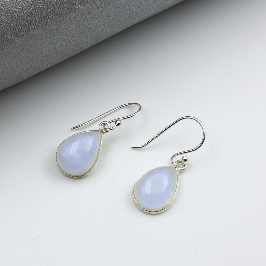 Moonstone Gemstone Earring, Handmade Earring, Dangle Earring, 925 Sterling Silver, Birthstone Earring, Silver Jewelry