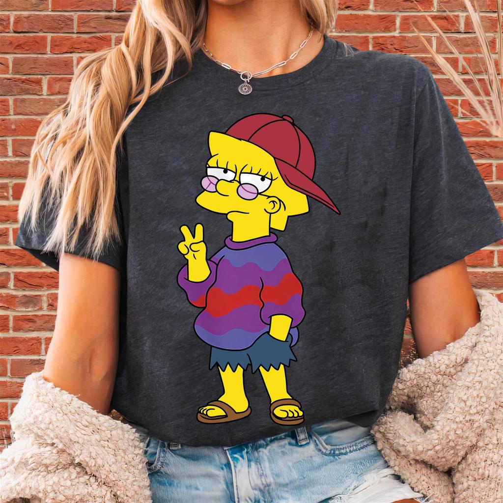 Womens The Simpsons Maggie Simpson Cartoon Tshirt Cotton Short Sleeve Unisex Oversized Loose Casual Stylish and Casual