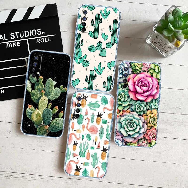 RA33 Watercolour Cacti Succulent Transparent Phone Case for Motorola Moto G7 G8 G9 G84 G85 G73 G24 G15 Z2 Play Power Plus
