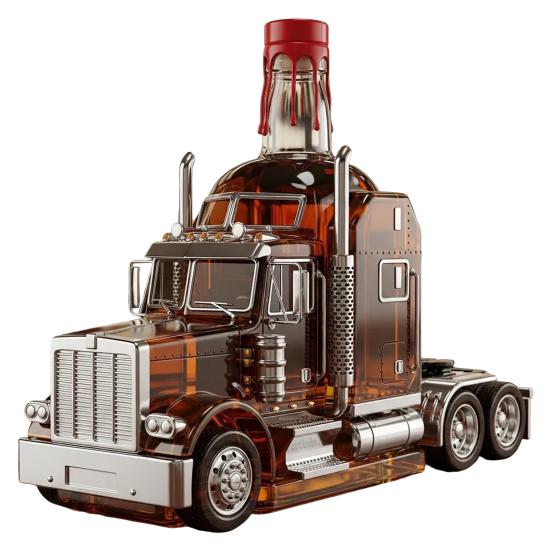 Декантер для виски в виде грузовика Уникальный стеклянный декантер для виски, бурбона, текилы, ликера Подарок для дальнобойщиков, любителей бурбона