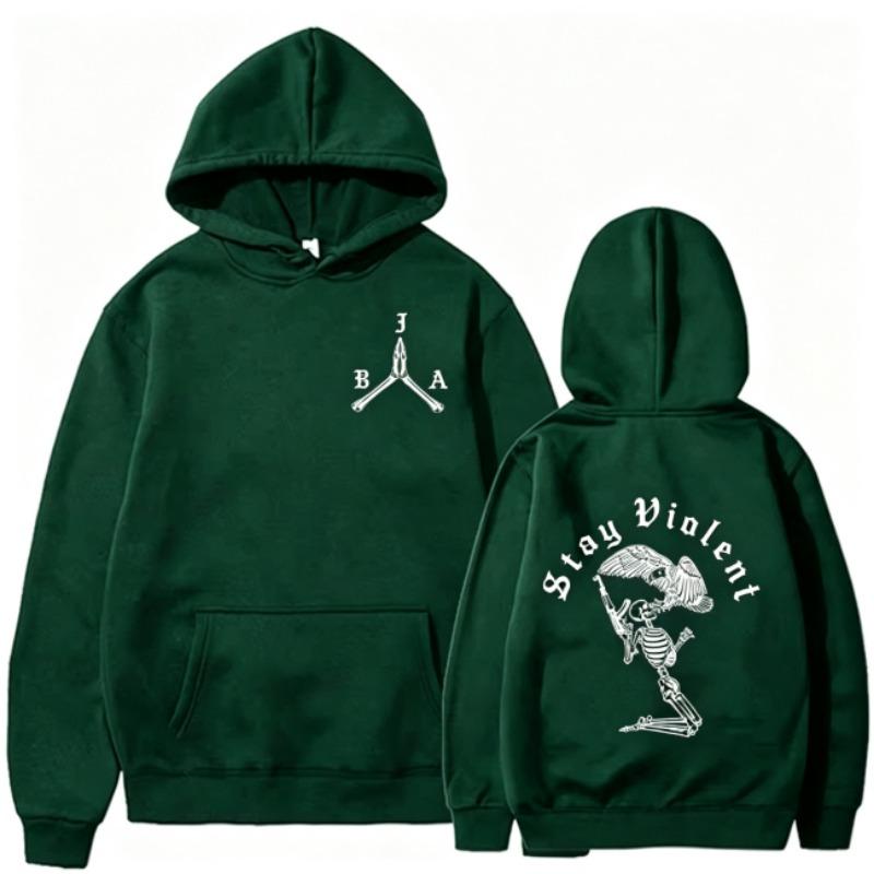Autumn Men's Women's Hoodies Skeleton Letter Printing Unisex Pullover Long Sleeves Loose Casual Vintage Sweatshirts Unisex Clothing