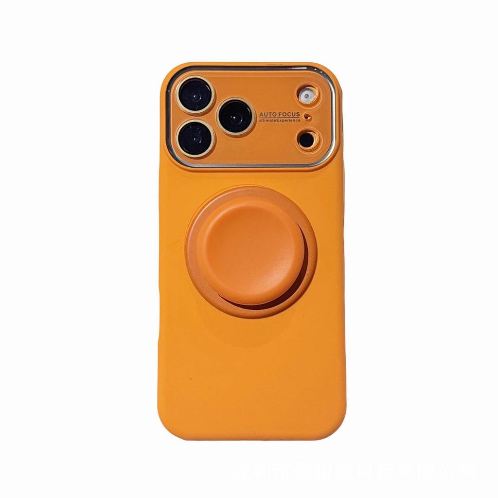 Чехол для iPhone 17 Pro Max из жидкого силикона с подставкой - Однотонный дизайн с подушками безопасности