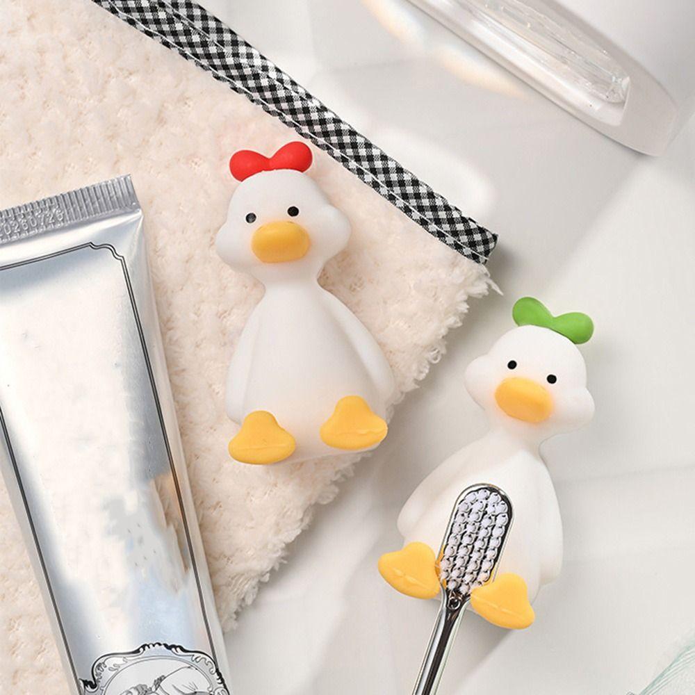 Three Dimensional Duck Toothbrush Holder Perforation Free Suction Cup Storage Hook Children