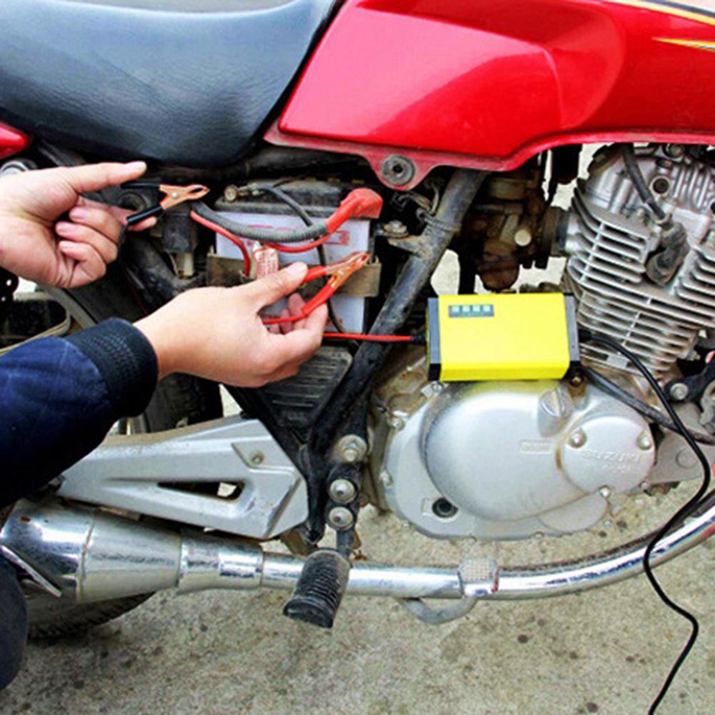 Motorcycle Battery Charging 12V 2A LED Display Smart Battery Charger EU/US Plug Pulse Repair Power Supply Current Voltage Adjust