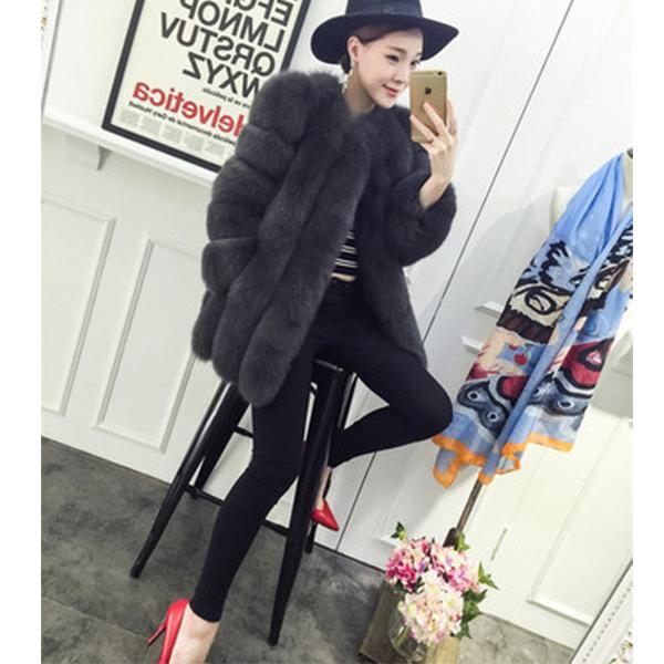 New Fox Fur Imitation Fur Coat Women In Long Temperament Celebrity Fur Fur One Women Winter Ladies Coat