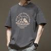 Мужская футболка oversize American Retro Cotton 2024 года — свободная, модная, с коротким рукавом, летняя базовая модель