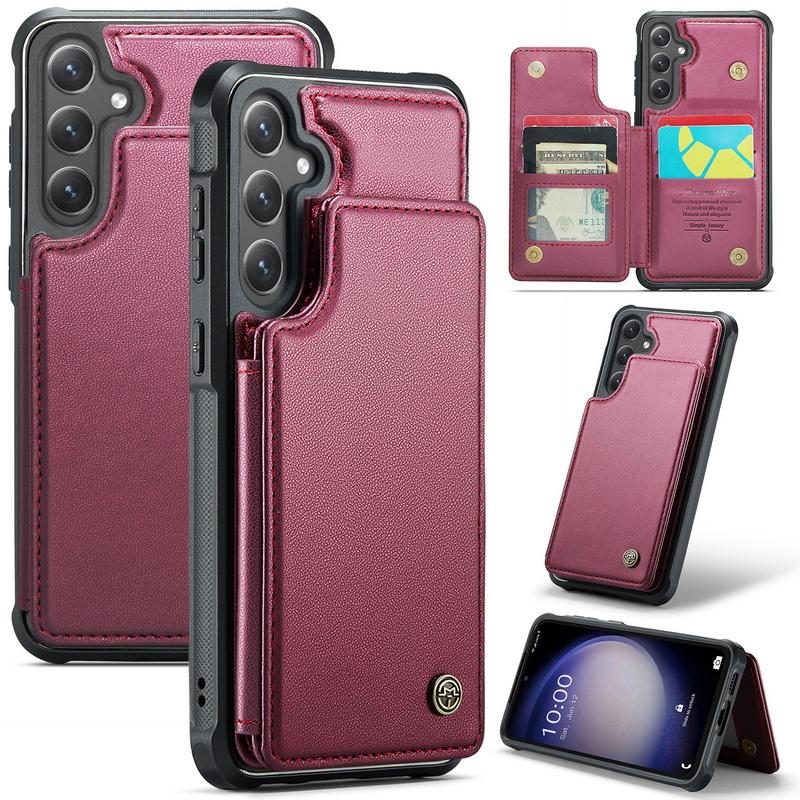Для iPhone 15 Pro Max 14 Pro 13 12 11 Samsung S24 FE S23 Ultra S22 A54 Z Fold5 Flip5 противоударный кожаный держатель для карточек чехол для телефона чехол