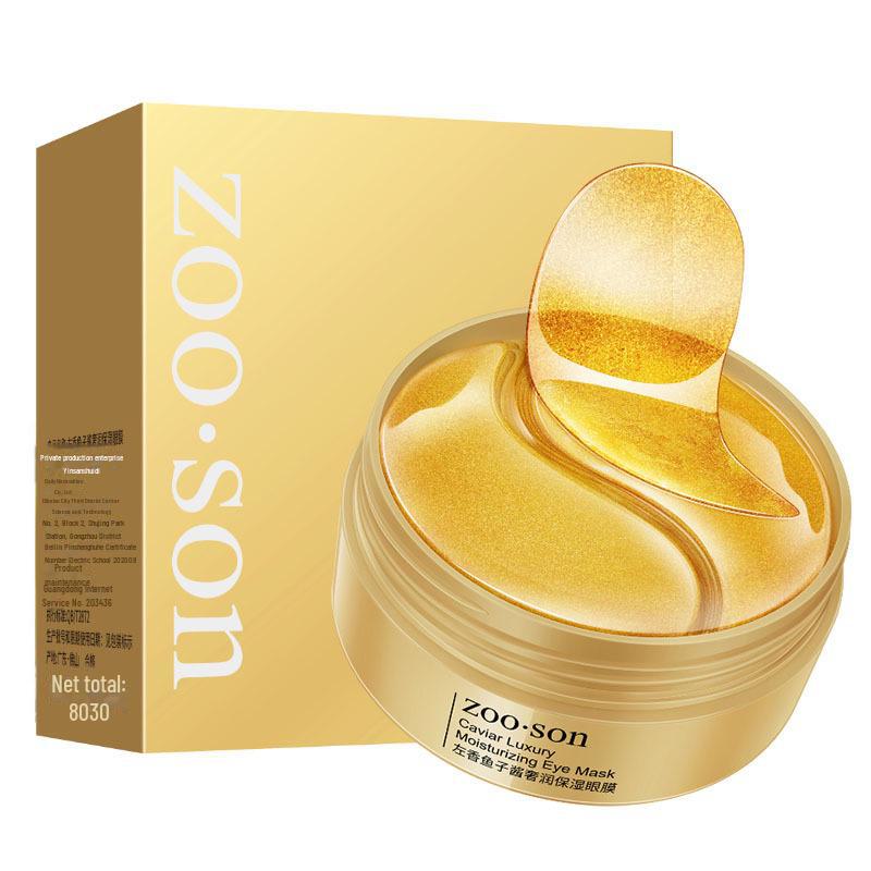 Пластырь для глаз Zuoxiang 24K Gold Caviar: Увлажняющий и увлажняющий уход за кожей вокруг глаз.