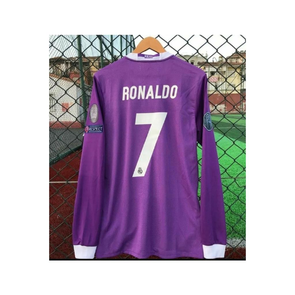 Long Sleeve Cristiano Ronaldo Purple 17/18 Cardif League Adult Jersey Emrrr-201