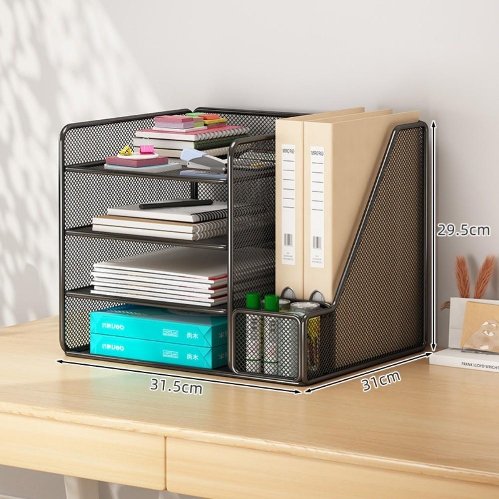 Multi-functional Desk File Organizer Space-saving Multi-layer Bookshelf Office Supply