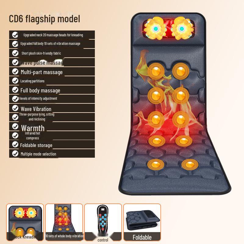 Массажная подушка с подогревом всего тела и воздушной подушкой для плеч, шеи и талии
